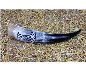 Corne à boire Piece Top dernier design naturel fait à la main corne à boire avec poignée en cuir Tasse Viking avec support en corne - Product Image 5