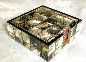 Juego de posavasos de té MDF con incrustaciones de madreperla de estilo clásico hecho a mano, piedra pulida para regalos de boda, decoración del hogar, precio económico - Product Image 2