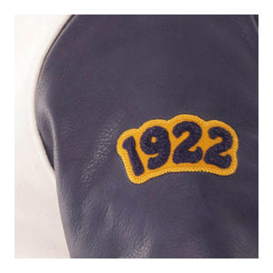 Veste universitaire en laine pour hommes personnalisée en Offre Spéciale longue Style de baseball avec col montant Logo avant Matériau en toile disponible en gros - Product Image 5