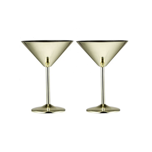 Verres à Martini en Acier Inoxydable Divris, Modernes et Incassables, 201-300 ml, Style Américain pour Fêtes, Or, Or Rose, Argent, Noir - Product Image 3