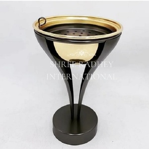 Nouveau Design arabe de mariage plaqué or Mubkhar Bakhoor laiton Antique décoration de maison musulmane support de brûleur d'encens - Product Image 1