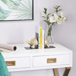 Porte-livre moderne en aluminium pliable de qualité supérieure, plaqué argent, style antique, Feng Shui, bureau, support de livre durable, bibliothèques académiques - Product Image 2