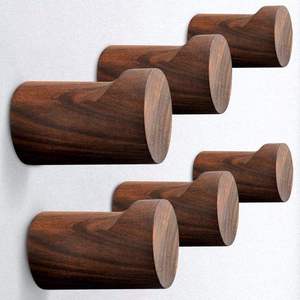 Four Premium Wood Modern Wall-Mounted Wooden <b>Hooks</b> Wall <b>Hook</b> Ideal <b>for</b> Bathroom Accessories and Home Decor Wall <b>Hooks</b> Coat Racks - Product Image 4