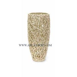 Maceta y jarrones de aluminio de color dorado de primera calidad, jarrones de suelo para bodas y eventos, jarrones y macetas decorativas para mesa de granja - Product Image 2