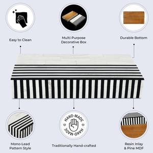 Boîte à bijoux en os incrusté, design mosaïque artisanal - Product Image 2