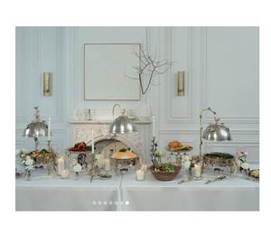 Patrón floral Mesa de comedor de lujo Plato de frotamiento adornado Colgante Acero inoxidable Vintage Sostenible al por mayor - Product Image 3