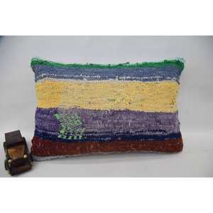 Multicolore 16x24 Pouces Laine Kantha Mosaïque Paisley Patchwork Oreiller Vintage Tissé Lambrissé Grape Design - Product Image 1