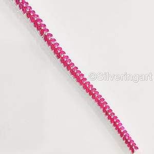 Pulsera de Mujer con Piedra Preciosa de Rubí Natural, Piedra de Nacimiento de Julio, Regalo de Compromiso, Regalo de Navidad, Joyería Hecha a Mano, Pulsera de Plata de Ley 925 - Product Image 3