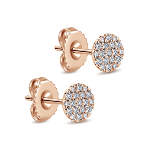 Women's Luxury Flower Pattern Lab Grown Diamond Stud <b>Earrings</b> IGI Certified 14K Rose Gold Cute Style Wedding Christian <b>Fine</b> - Product Image 4