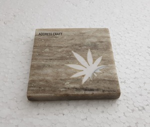 Nouveau design indien fait à la main marbre résine moderne 4x4 pouces antidérapant blanc caboteur maison ustensiles de cuisine décor de table - Product Image 2
