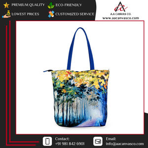 กระเป๋าผ้าแคนวาสพิมพ์ลายผ้าแคนวาสหรูหราใช้ซ้ำได้มีความต้องการสูง - Product Image 3