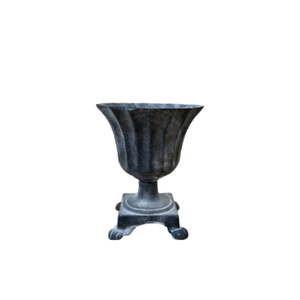 Urnas de jardín de Metal con acabado de níquel, maceta de forma redonda para jardín al aire libre, maceta decorativa de plantas de Metal de aspecto moderno - Product Image 3