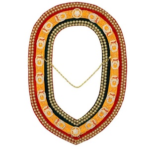 เครื่องราชกกุธภัณฑ์ทรงปิรามิดปลอกคอโซ่หลายสีทำจากโลหะชุบทอง - Product Image 2