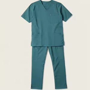 ชุดยูนิฟอร์มสครับทางการแพทย์น้ำหนักเบาออกแบบได้ตามต้องการชุดพยาบาลสำหรับโรงพยาบาลดีไซน์ใหม่ล่าสุดสีทึบ - Product Image 6