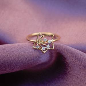 Anillo con forma de flor de diamante Natural certificado IGI, oro de 18 quilates, ligero, minimalista, elegante, atemporal, Moderno - Product Image 4