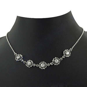 Collar de Plata 925 con Diseño Floral para Mujer, Joyería de Moda con Hermoso Motivo de Flores - Product Image 1