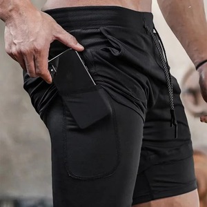 Pantalones cortos deportivos de verano para hombre, pantalones cortos para correr de malla de Algodón 100% con logotipo personalizado, Color sólido, ajuste holgado, cordón deportivo - Product Image 6