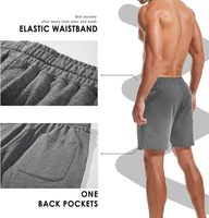 Shorts de sport décontractés en molleton pour homme, personnalisables, en lin/coton, épais, à taille élastique, avec poches, couleur unie, séchage rapide
