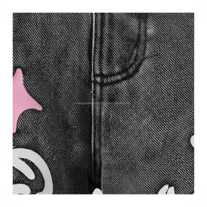 Jeans amples décontractés respirants imprimés graffiti Y2K, pantalon en denim délavé coloré à jambe large, fabricant OEM - Product Image 6
