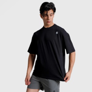 T-shirt de fitness suisse Legend (noir) en jersey léger 200 grammes avec impression sérigraphiée compressée pour l'entraînement en salle de sport - Product Image 5
