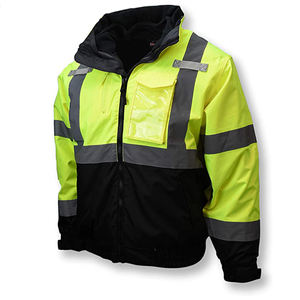 เสื้อแจ็คเก็ตสำหรับทำงาน ผลิตจากผ้าโพลีเอสเตอร์ เสื้อแจ็คเก็ตนิรภัยพร้อมโลโก้สั่งทำพิเศษ เสื้อแจ็คเก็ตนิรภัยสำหรับงานก่อสร้างสะท้อนแสง 3M - Product Image 1