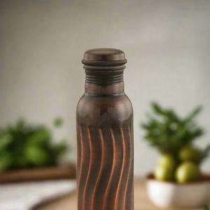 Botella de agua de cobre puro de estilo clásico de alta calidad Premium embalaje elegante doble pared para beber directamente para adultos HF - Product Image 5