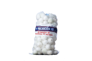 Bolsa de malla de polipropileno morado y blanco para cebollas 100% rafia virgen, duradera y de exportación - Product Image 4