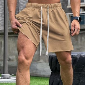 Shorts de sport décontractés pour hommes grande taille 100 % coton brodé, écologiques, avec cordon de serrage, pour entraînement et gym – Collection 2024 à succès - Product Image 2