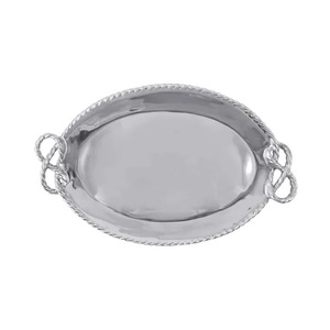 Gold Plating Metal Tray High Standard Quality Custom Size Shape Modern Style Wedding Use Restaurant Hotels <b>Tabletop</b> Serving - Product Image 3