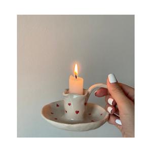 Handmade Ceramic Candle Holder for Home Living Room Bedroom <b>Decor</b> Rustic Elegant Modern Style - Product Image 6