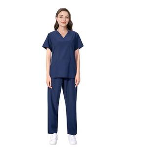 Women's Woven Fabric Nurse <b>Scrub</b> Uniform Top Medical <b>Scrubs</b> for Hospital Use with OEM Service - Product Image 1