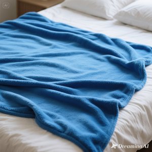 Manta de lana suave de noche estrellada de lujo Cozy Plain Blue Single Size - Product Image 2