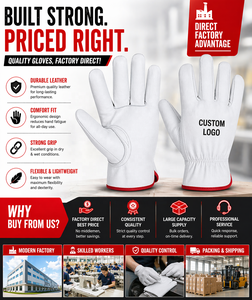 Premium Cowhide Leather Work <b>Gloves</b> Safety <b>Driver</b> <b>Gloves</b> Custom Logo Industrial Construction Protective <b>Gloves</b> Manufacturer OEM - Product Image 4