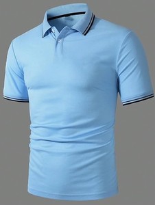 เสื้อเจอร์ซีย์ออกแบบเองคุณภาพสูงสำหรับผู้ชาย ลายเรียบ ไม่หดตัว แขนสั้น - Product Image 2