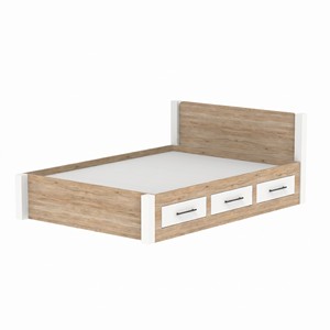 Lit superposé moderne 2280 avec 3 tiroirs de rangement latéraux, panneaux en bois décoratifs, mobilier de chambre minimaliste, robuste - Product Image 3