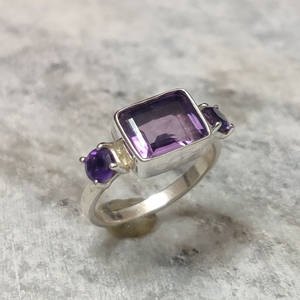 Anillo de mujer de amatista azul S925 plata esterlina rectángulo piedra preciosa Natural hecho a mano boda/fiesta moda anillo de dedo Iroc ventas - Product Image 6