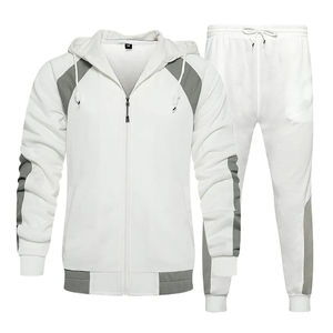 OEM Ensemble de pantalons de survêtement à capuche unisexe et stylé pour l'entraînement, vêtements d'hiver ajustés avec fermeture éclair lourde, survêtements respirants pour hommes - Product Image 2