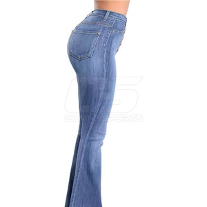 Trendy Women Bootcut Flare Jeans de alta calidad al por mayor Ripped Flared Jeans para mujeres desgastadas - Product Image 3
