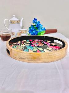 Plateau de service décoratif en bois et résine, design unique, style luxueux, pour cadeau et décoration intérieure, à prix raisonnable - Product Image 4