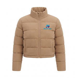 2026 OEM Custom Logo <b>Cropped</b> Bubble Puffer <b>Jackets</b> Women's Winter Puffer Coat Casual Quilted Outerwear For Women - Product Image 1
