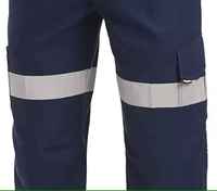 Pantalon Cargo Bleu Marine Réfléchissant et Respirant pour Homme de Grande Taille, Pantalon de Travail, Formel, Taille Moyenne, en Toile, Tactique, Poches Latérales Foncé