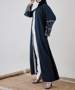 Abaya ouverte Meera de créateurs de mode, style vintage, en Nida de qualité supérieure, pour femmes musulmanes de Dubaï, longue, modeste, respirante, anti-boulochage, vente en gros - Product Image 5