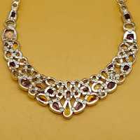 Collier fait à la main en argent 925 plusieurs pierres épaisses conçues par des artisans bijoux de chaînes fines lourdes d'Inde