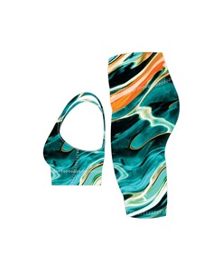 Custom Wholesale <b>Womens</b> Custom Logo High Waisted Workout Leggings Set Fashionable Reversible Yoga Bra Sublimated <b>Shorts</b> - Product Image 5