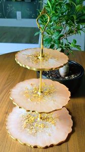 PERFECT RELATED DISPLAY HANDMADE DIY 3 Tier Round Shape <b>Fruit</b> Tray Resin Tea Tray Table Colorful Customized Size - Product Image 6