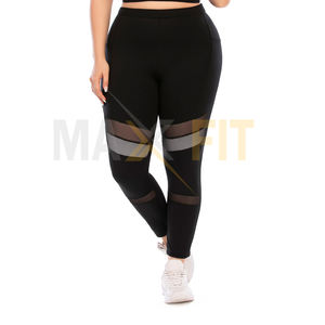 2024 Women's High Quality Yoga Wear Set Plus Size Workout Mesh <b>Leggings</b> with Pocket Solid <b>Pattern</b> Top Design - Product Image 4