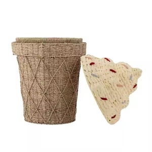 Vente en gros 100% coton tissé à la main petits paniers de rangement délicieux design de crème glacée gaufrée pour bébé couches et cadeaux - Product Image 2