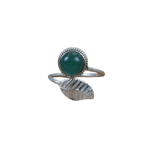 Bague classique bijoux pour femmes argent Boho Style bijoux 925 argent Sterling vert Onyx pierres précieuses bague à la main cadeau pour femme - Product Image 1