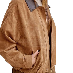Chaqueta de Punto de Cuero de Gamuza para Mujer, Textura Suave, Transpirable, Ecológica, para Looks Urbanos a la Moda - Product Image 3