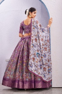 Lehenga choli ชุดเดรสแบบอินเดียดั้งเดิมผ้าคอตตอนผ้าคอตตอนผ้านิ่มพิมพ์ลายดิจิตอล - Product Image 3